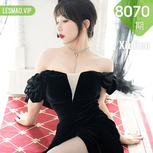 XiuRen 秀人 No.8070  波巧酱 【黑纱天使】性感写真1