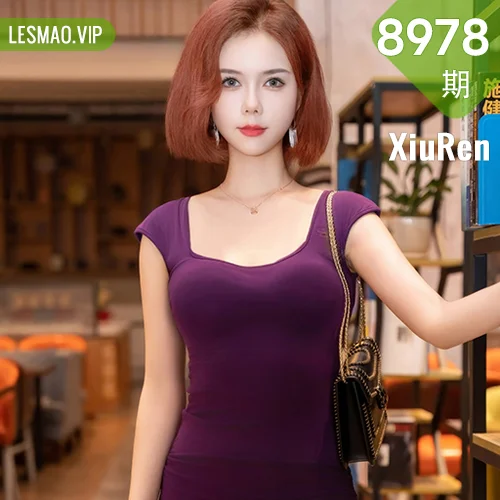 XiuRen 秀人 No.8978 白芷yy 紫色连衣短裙性感写真3