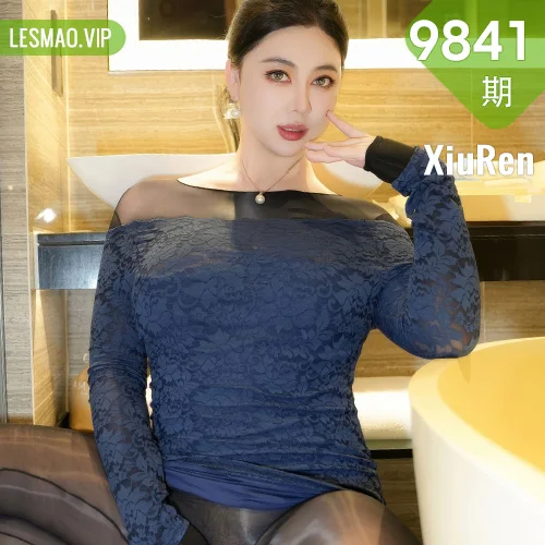 XiuRen 秀人 No.9841 风景尤美 黑色亮丝连体丝袜